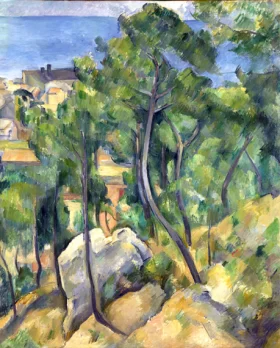 Rochers, Pins et Mer à L'estaque by Paul Cezanne