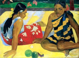 Parau Api. What News by Paul Gauguin