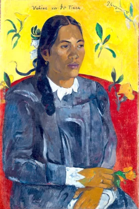 Tahitian Woman with a Flower by Paul Gauguin