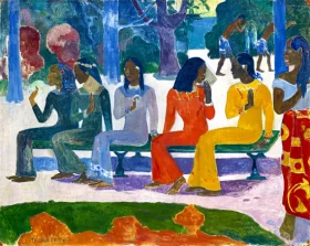 Ta Matete (We Shall Not Go to the Market Today) by Paul Gauguin