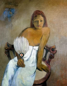 Young Girl with Fan by Paul Gauguin