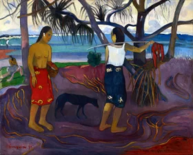 I Raro Te Oviri (Under the Pandanus) by Paul Gauguin