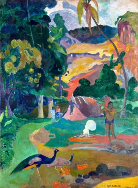 Matamoe (Death), Landscape with Peacocks by Paul Gauguin