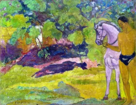 The Vanilla Grove, Man and Horse by Paul Gauguin