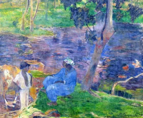 On the Shore of the Lake At Martinique by Paul Gauguin