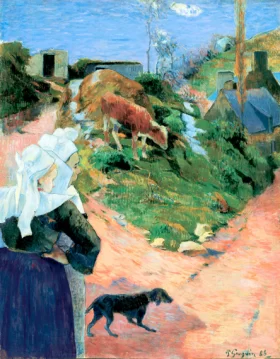 Breton Women At the Turn by Paul Gauguin