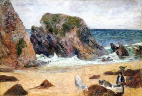Cows on the Seashore by Paul Gauguin