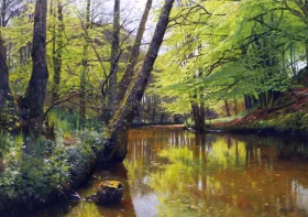 A forest stream by Peder Mørk Mønsted