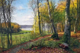 A Woodland Path 1898 by Peder Mørk Mønsted