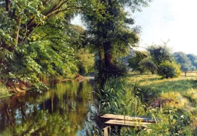 Reflections of spring 1908 by Peder Mørk Mønsted