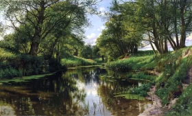 River Landscape, Summer, 1905 by Peder Mørk Mønsted