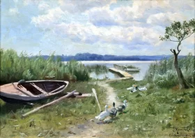 By a Lake in Fredensborg, 1926 by Peder Mørk Mønsted