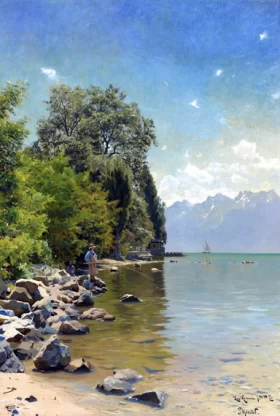Lac Léman 1887 by Peder Mørk Mønsted