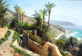 Summer day along the Italian coastline near Amalfi 1902 by Peder Mørk Mønsted