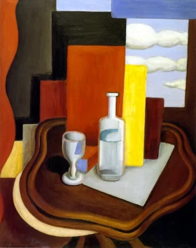 Louis-Philipe Table with a Bottle and Glass by Roger Fresnaye