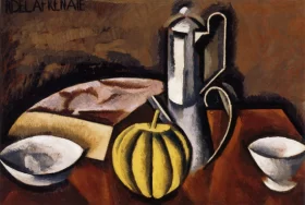 Still Life with Coffee Pot and Melon by Roger Fresnaye