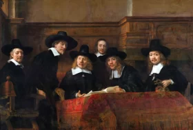The Syndics of the Amsterdam Drapers' Guild (Sampling Officials) 1662 by Rembrandt
