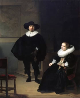 A lady and gentleman in black 1633 by Rembrandt