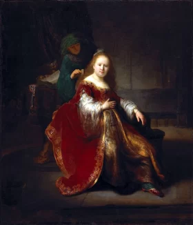 A young woman at her toilet by Rembrandt
