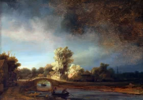 Landscape with a Stone Bridge 1638 by Rembrandt