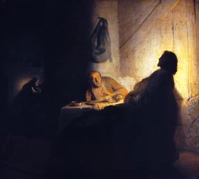 The Supper at Emmaus 1629 by Rembrandt