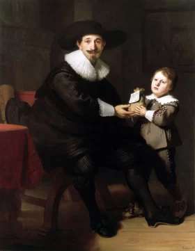 Jean Pellicorne with his son Casper 1633 by Rembrandt