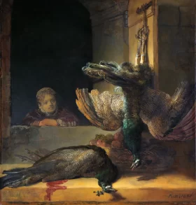 Still Life with Peacocks 1639 by Rembrandt