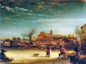Winter Landscape 1646 by Rembrandt