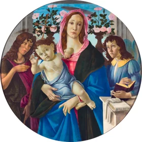 Madonna with Child, Saint John the Baptist and an Angel 1470 by Sandro Botticelli