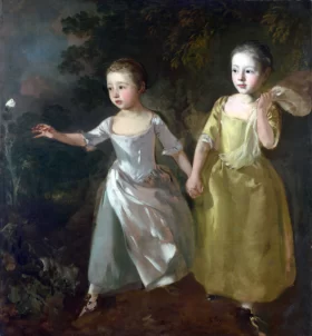The Painters Daughters Chasing a Butterfly 1756 by Thomas Gainsborough
