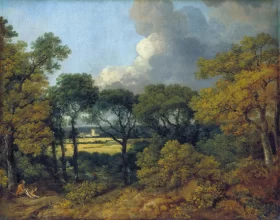 Wooded Landscape with a Peasant Resting 1747 by Thomas Gainsborough