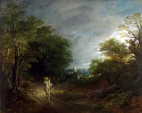 Wooded Landscape with a Woodcutter by Thomas Gainsborough