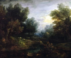 Landscape- Sheep in a Woodland Glade by Thomas Gainsborough