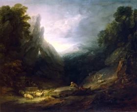 Romantic Landscape with Sheep at a Spring 1783 by Thomas Gainsborough