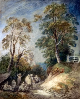 Country Lane with Gypsies Resting by Thomas Gainsborough
