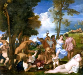 Bacchanal of the Andrians by Titian Vecellio