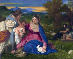Madonna of the Rabbit 1525 by Titian Vecellio