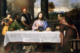 Pilgrims at Emmaus 1535 by Titian Vecellio