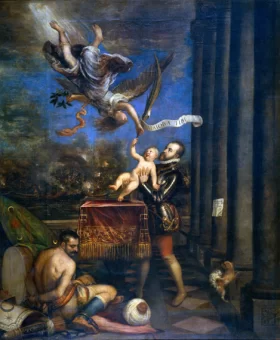 Philip II offering Don Fernando to Victory by Titian Vecellio