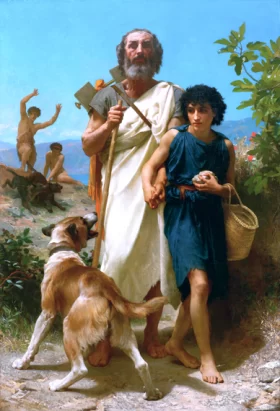 Homer and His Guide 1864 by William-Adolphe Bouguereau