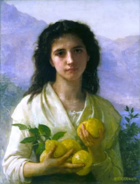 Girl Holding Lemons 1899 by William-Adolphe Bouguereau