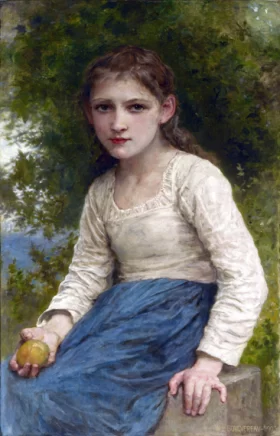 Girl with an Apple 1905 by William-Adolphe Bouguereau