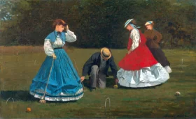 Croquet Scene 1866 by Winslow Homer