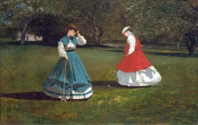 A Game of Croquet 1866 by Winslow Homer