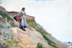 Girl Carrying a Basket, 1882 by Winslow Homer