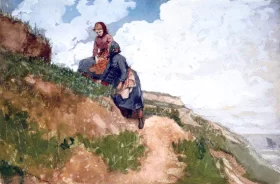 Girls on a Cliff, 1881 by Winslow Homer