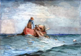 Hauling in the Nets, 1887 by Winslow Homer