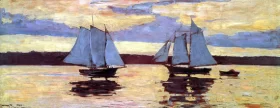 Mackerel Fleet at Dawn, 1884 by Winslow Homer
