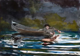 Sketch for "Hound and Hunter" by Winslow Homer