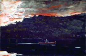 Sunrise, Fishing in the Adirondacks, 1892 by Winslow Homer